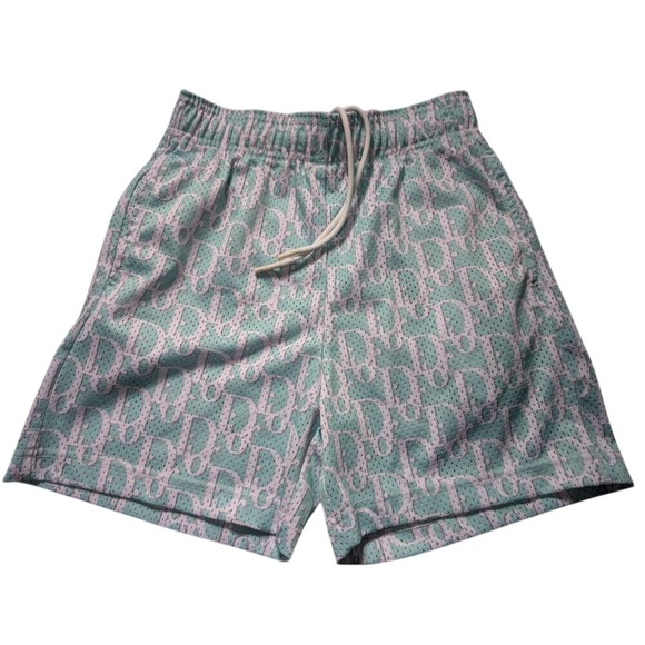 Bravest Studios Other - Bravest Studios Shorts Mens XS Mint Green Monogram Mesh Basketball Streetwear